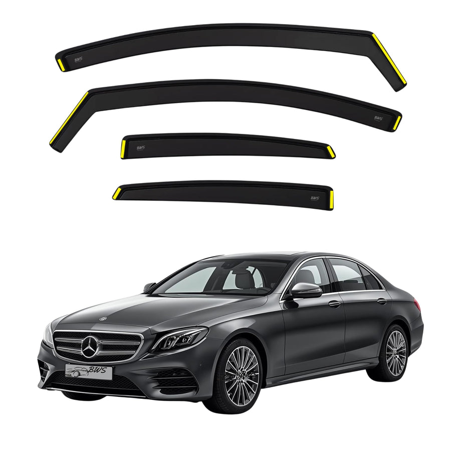 BWS UK Stock: Premium 4-Piece Wind Deflector For Mercedes E-Class W213 2016-2023 4door Saloon, Enhance Driving Comfort with Window Visors