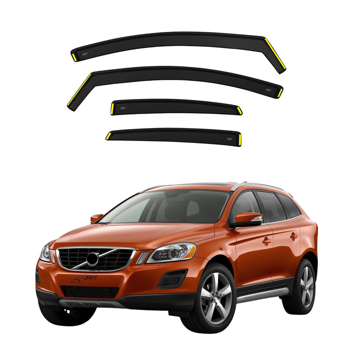 BWS UK Stock: Premium 4-Piece Wind Deflector For Volvo XC60 mk1 5door 2008-2017, Enhance Driving Comfort with Window Visors