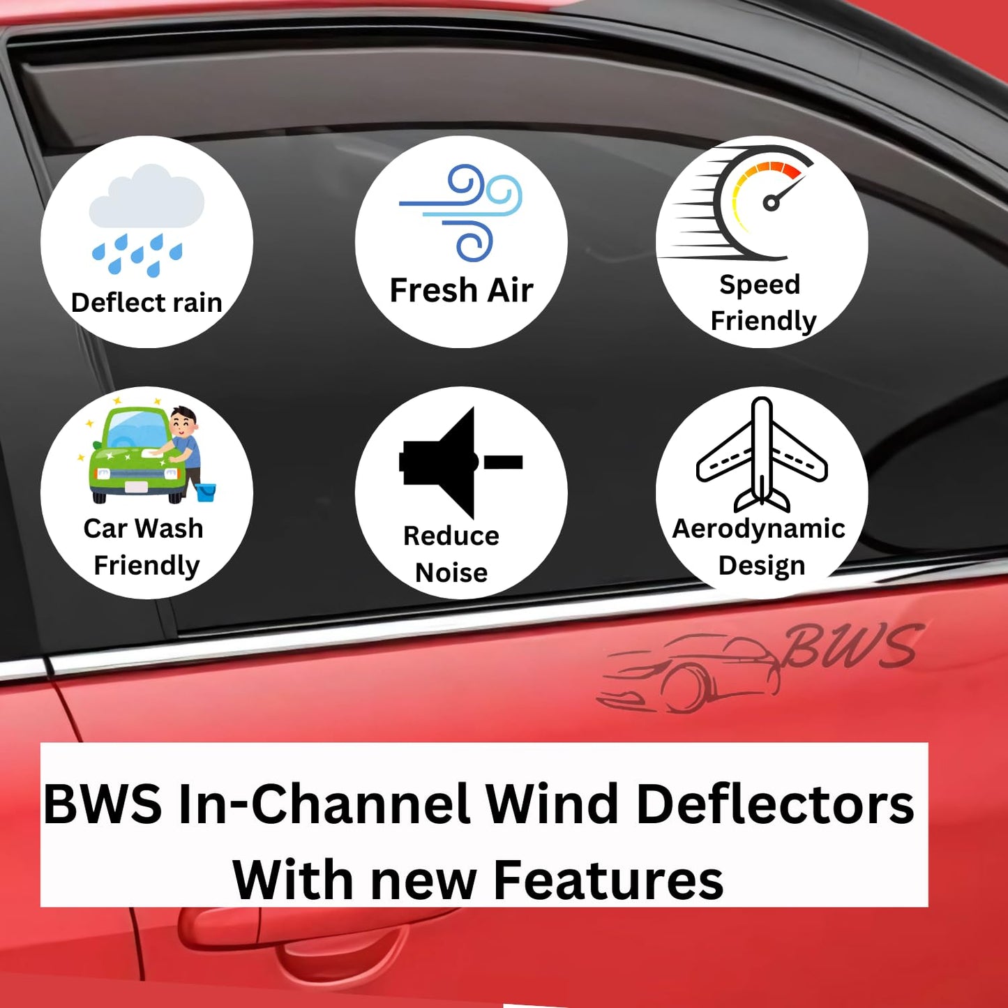 AUDI A3/S3 3-doors MK3 2013-2020 Hatchback 2-pieces Wind Deflectors