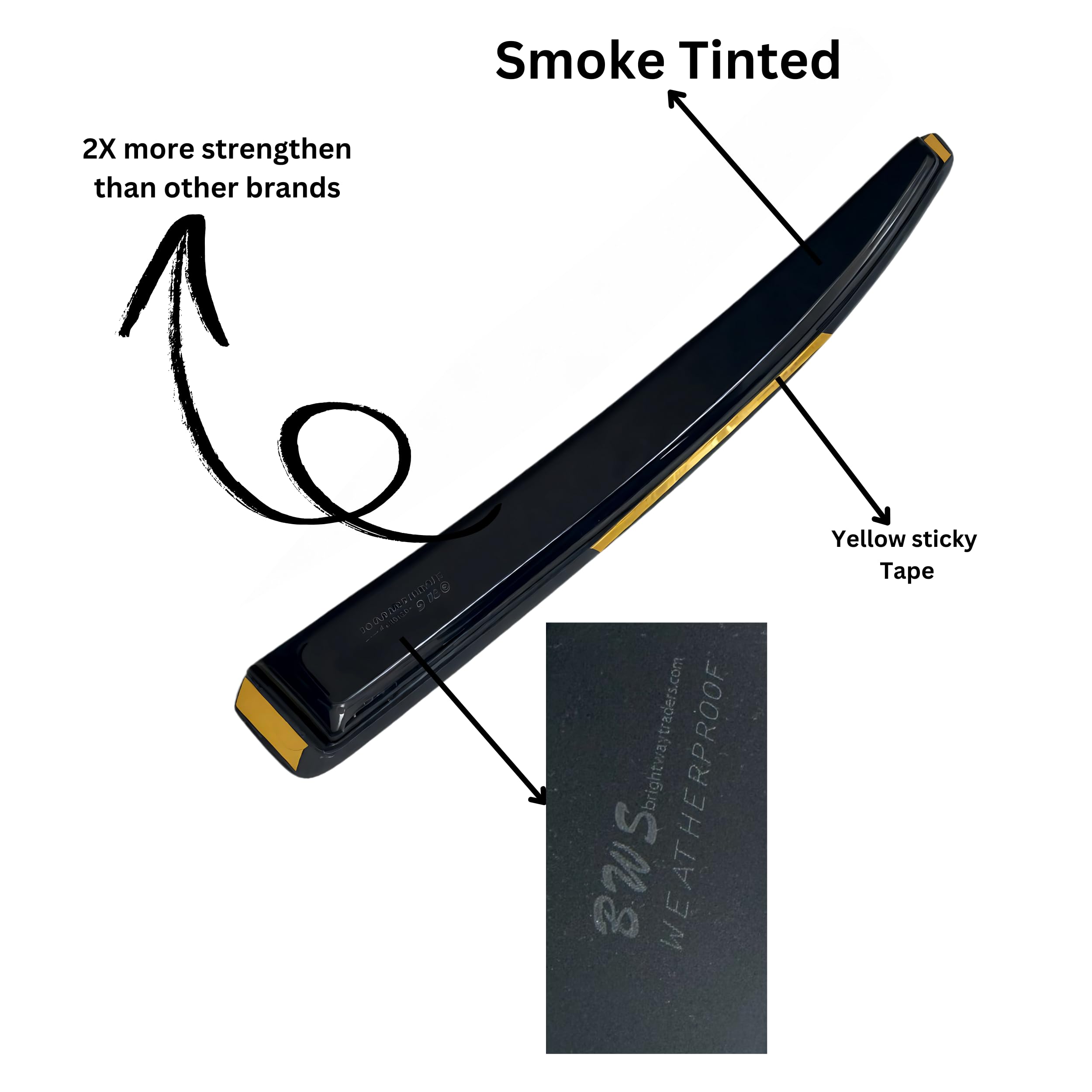 BWS Premium Wind Deflectors For FORD FOCUS MK4 5-doors 2018-onwards 4-Pieces, Enhance Driving Comfort with Window Visors (UK Stock) Dark Tinted