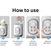 Baby Bottle Warmer with LCD Display, Timer, Smart Temp Control, Auto Shut-Off, Food Warmer & Defrost Function, BPA-Free for Breastmilk & Formula