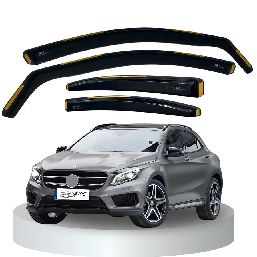 BWS Premium Wind Deflectors For Mercedes GLA X156 2013-2019 4-Pieces, Enhance Driving Comfort with Window Visors (UK Stock) Dark Tinted