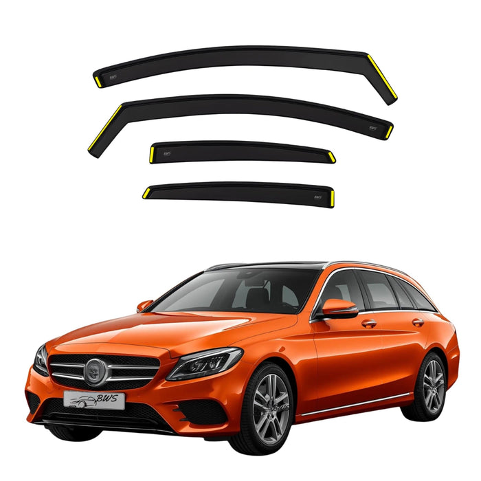 BWS UK Stock: Premium 4-Piece Wind Deflectors For Mercedes C-Class W205 5door estate 2014-onwards, Enhance Driving Comfort with Window Visors
