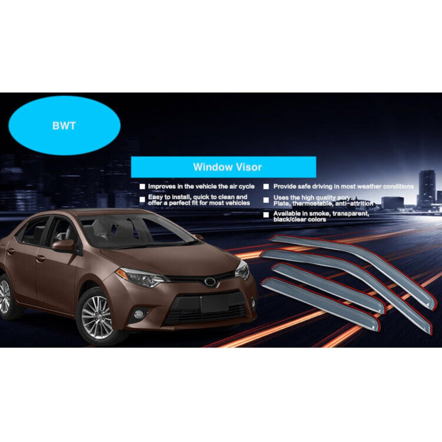 BWS Premium Wind Deflectors For Toyota Prius (XW30) MK3 2011-15 4-Pieces, Enhance Driving Comfort with Window Visors Stick ON (UK Stock)