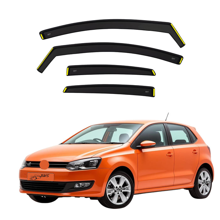 Premium Wind Deflectors For VW Polo mk5 5door hatchback 2009-2016 4pcs, Enhance Driving Comfort with Window Rain Visors, Shields (BWS)