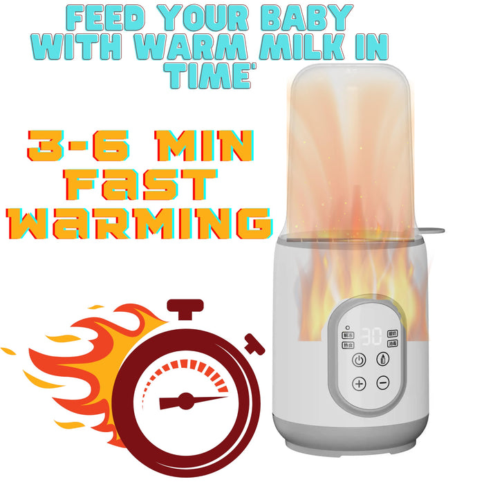 Baby Bottle Warmer with LCD Display, Timer, Smart Temp Control, Auto Shut-Off, Food Warmer & Defrost Function, BPA-Free for Breastmilk & Formula