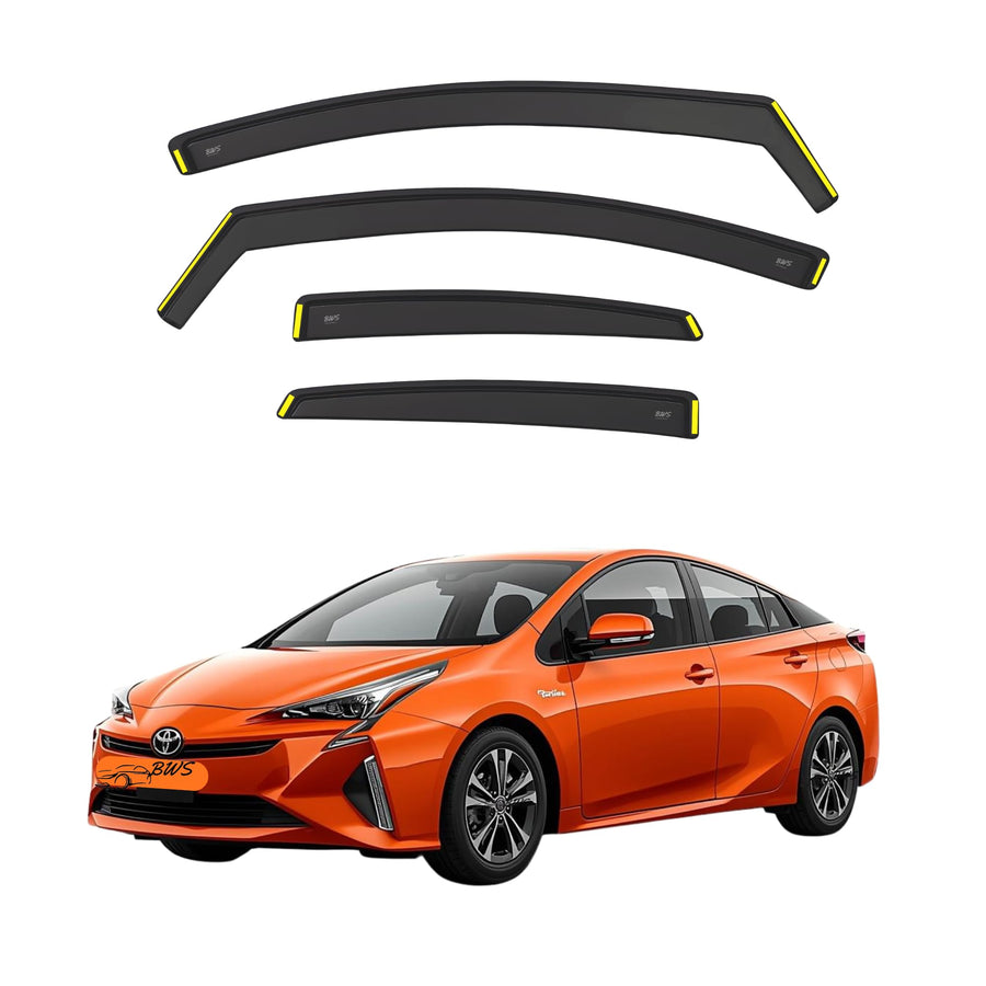 BWS Premium Wind Deflectors For TOYOTA PRIUS Mk4 5door liftback 2016-up 4-Pieces, Enhance Driving Comfort with Window Visors (UK Stock)