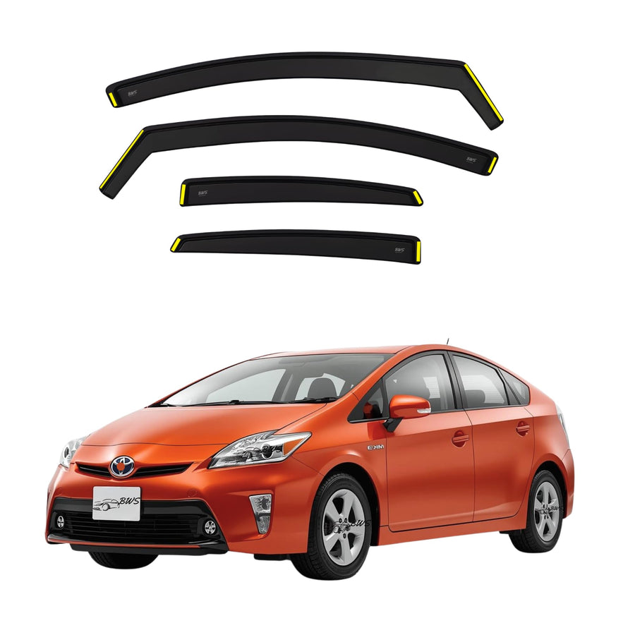BWS UK Stock: Premium 4-Piece Wind Deflector For Toyota Prius 2010-2015, Enhance Driving Comfort with Window Rain Visors Sheilds