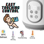 Baby Bottle Warmer with LCD Display, Timer, Smart Temp Control, Auto Shut-Off, Food Warmer & Defrost Function, BPA-Free for Breastmilk & Formula