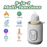 Baby Bottle Warmer with LCD Display, Timer, Smart Temp Control, Auto Shut-Off, Food Warmer & Defrost Function, BPA-Free for Breastmilk & Formula