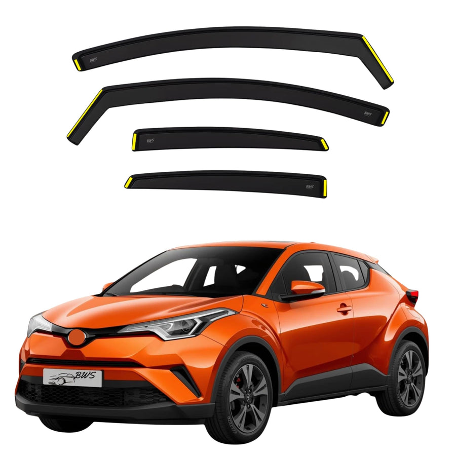 BWS Premium Wind Deflectors For TOYOTA C-HR 2016-2020 5DOOR SUV 4-Pieces, Enhance Driving Comfort with Window Visors (UK Stock)