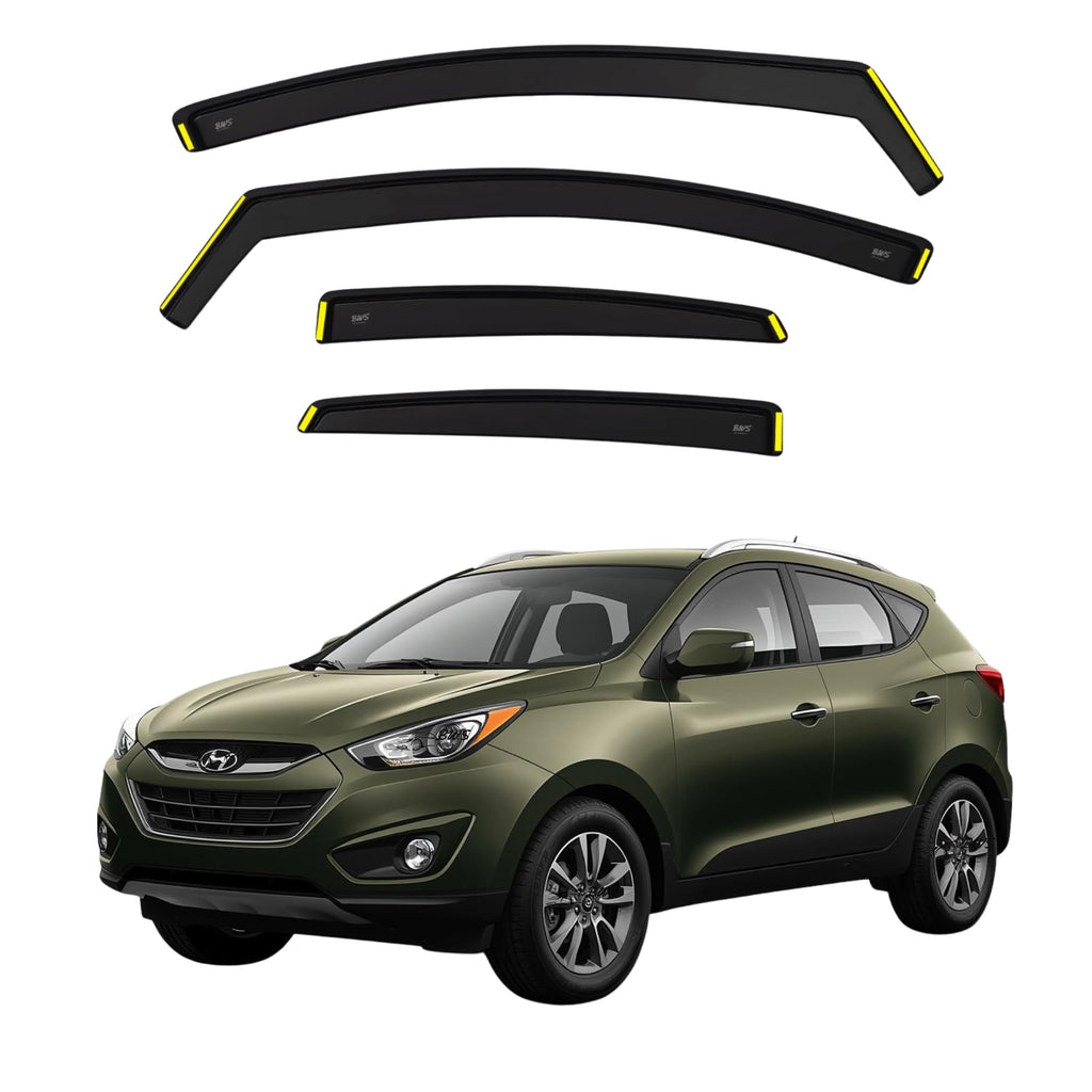 BWS UK Stock: Premium 4-Piece Wind Deflector For HYUNDAI ix35 2010-2015 5 Door SUV Wind Deflectors, Enhance Driving Comfort with Window Visors