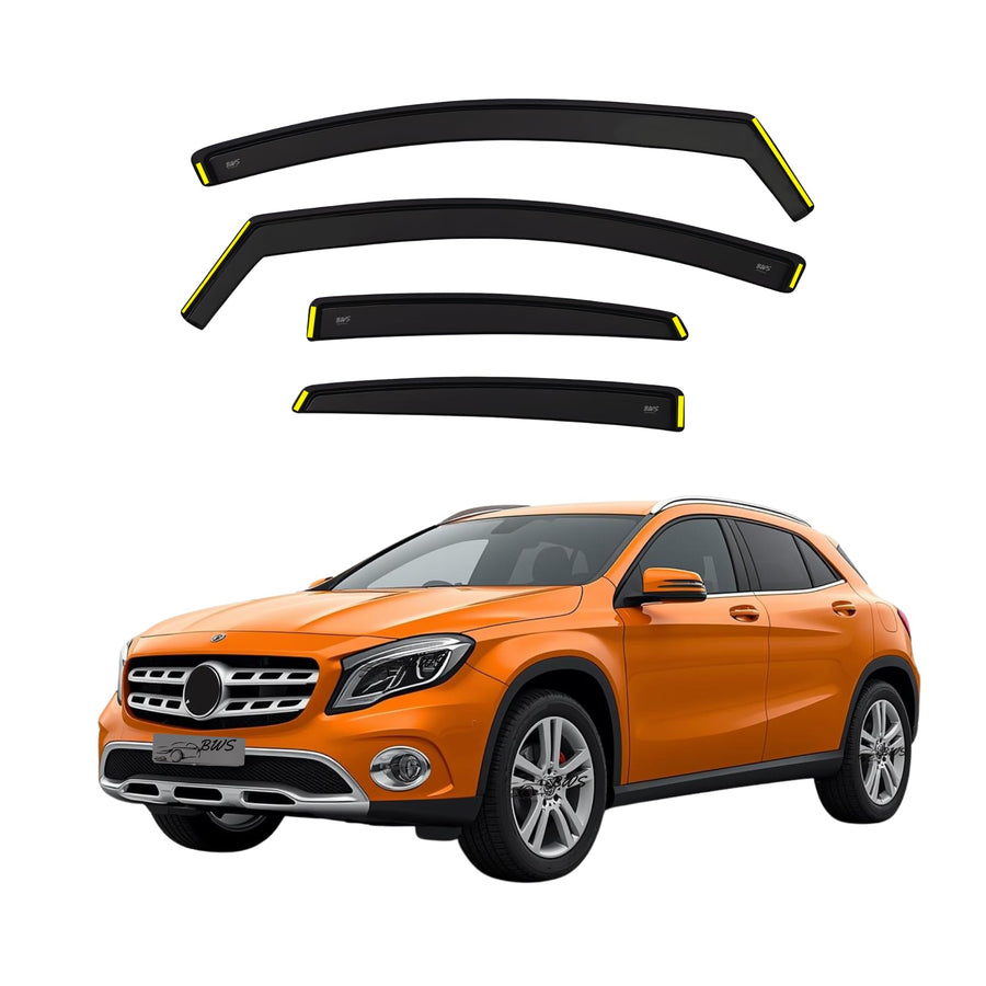 BWS Premium Wind Deflectors For Mercedes GLA X156 2013-2019 4-Pieces, Enhance Driving Comfort with Window Visors (UK Stock) Dark Tinted