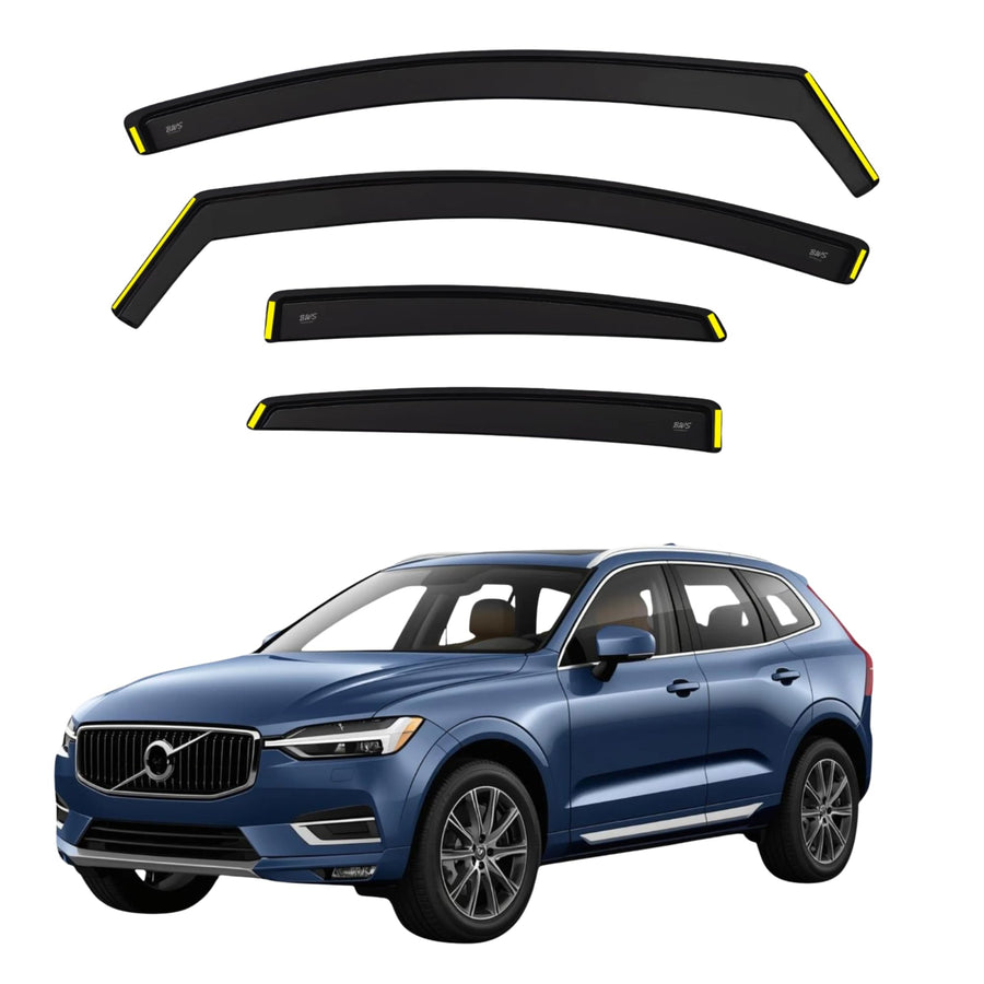 BWS Premium Wind Deflectors For Volvo XC60 Mk2 5door 2017-up 4-Pieces, Enhance Driving Comfort with Window Visors (UK Stock)