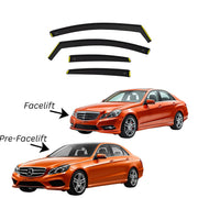 Premium 4-Piece Wind Deflector For Mercedes E-Class W212 2009-2016 4door Saloon, Enhance Driving Comfort with Window Visors/Rain Shields / (BWS)